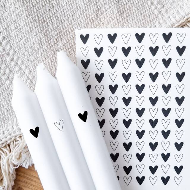 Candle Tattoos Various Motifs - Water Slide Film Decorating Candles Sayings Lucky Light Favorite Person Wish - image 1