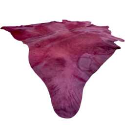 Violet Dyed Genuine Cowhide Rug - Mulled Wine Tone Unique Hair On Hide - thumbnail 3