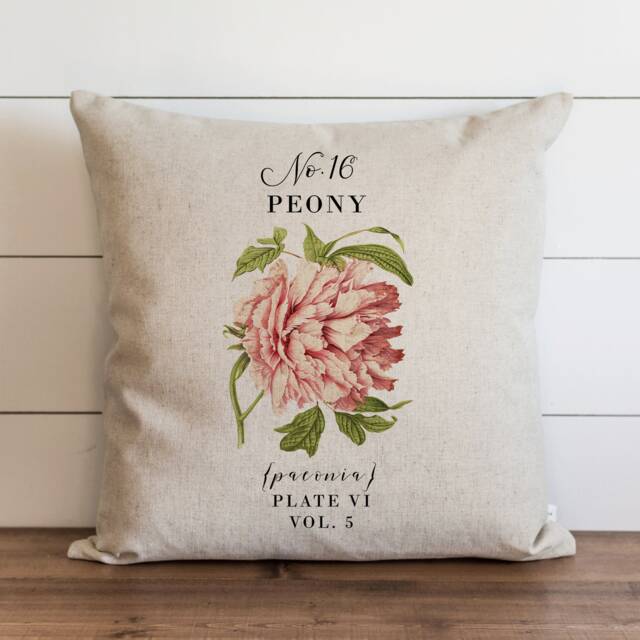 Peony Pillow Cover - 18 X 20 Botanical Floral Spring Home Decor Summer Throw Garden - image 1