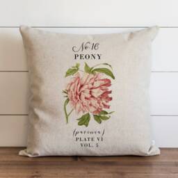 Peony Pillow Cover - 18 X 20 Botanical Floral Spring Home Decor Summer Throw Garden - thumbnail 1