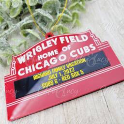 Chicago Cubs Personalized Wrigley Field Marquee Sign Christmas Ornament Custom Gifts Message Mlb Baseball Illinois Acrylic - thumbnail 2