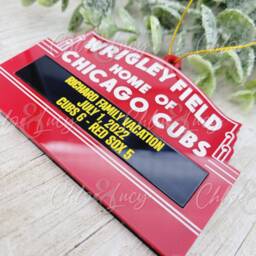 Chicago Cubs Personalized Wrigley Field Marquee Sign Christmas Ornament Custom Gifts Message Mlb Baseball Illinois Acrylic - thumbnail 3