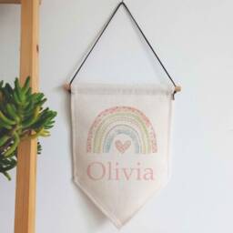 Personalised Ballerina Girls Room Decor Linen Wall Hanging - thumbnail 3