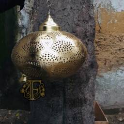 Handmade Moroccan Brass Pendant Light Intricate Vine Design - thumbnail 2