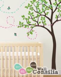 "Tree Wall Decal Nursery Decoration With Butterflies - 85"" X 56" - thumbnail 1
