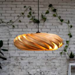 Designer Hanging Lamp Made Of Olive Ash Wood. Handmade Wooden From Cologne Studio - thumbnail 3