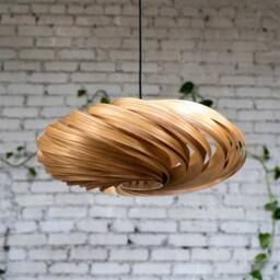 Designer Hanging Lamp Made Of Olive Ash Wood. Handmade Wooden From Cologne Studio - thumbnail 2