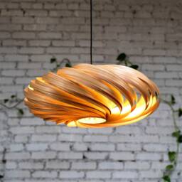Designer Hanging Lamp Made Of Olive Ash Wood. Handmade Wooden From Cologne Studio - thumbnail 1