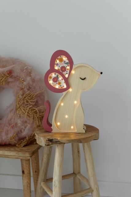 Handmade Mouse Lamp For Kids - Personalized Wooden Night Light Room, Woodland Nursery Decor Baby Shower Gift Eco-Friendly - image 1