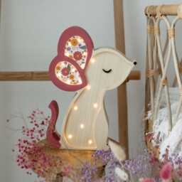 Handmade Mouse Lamp For Kids - Personalized Wooden Night Light Room, Woodland Nursery Decor Baby Shower Gift Eco-Friendly - thumbnail 4