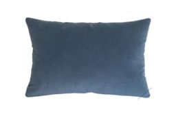 Ocean Blue Velvet Suede Decorative Throw Pillow Cover/Case Cushion 12x18 - thumbnail 1