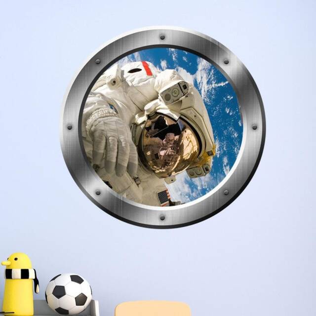 Vwaq Space Wall Stickers - Outer Porthole Astronaut Decals For Walls - Ps16 - image 1
