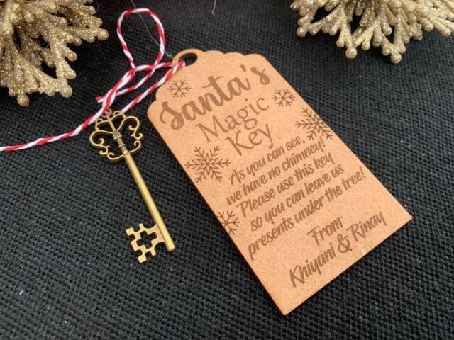 Personalised Magical Santa Key - Christmas Eve Box Decoration Tradition Keychain
