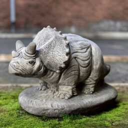 Concrete Dinosaur Figurine Stone Baby Dino Sculpture Outdoor Animal Ornament Garden Front Door Decor Wildlife Statue Gift - thumbnail 1