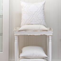 Chenille Trellis Pillow Cover White Textured Throw Decorative Neutral Covers Farmhouse Accent - thumbnail 3