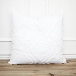 Chenille Trellis Pillow Cover White Textured Throw Decorative Neutral Covers Farmhouse Accent - thumbnail 1