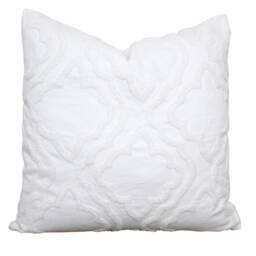 Chenille Trellis Pillow Cover White Textured Throw Decorative Neutral Covers Farmhouse Accent - thumbnail 2