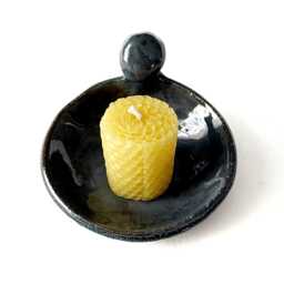 Ceramic Goddess Art Bowl. Blue Catchall Round Soap Dish - thumbnail 3