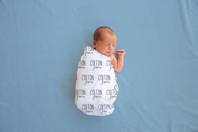 Personalized Baby Name Swaddle Blanket, Gift, Custom Coming Home, Gender Neutral Hospital Shower Gift - image 1