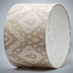 Ikat Modern Beige Lampshade, Table Floor Lamp/Ceiling Pendant, Small Medium Large 15cm 20cm 25cm 30cm 35cm 40cm UK Fabric Drum Light Shade - thumbnail 3