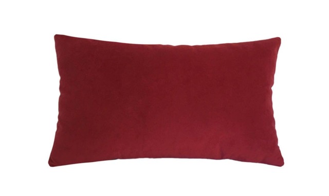 Red Velvet Suede Decorative Throw Pillow Cover/Case Cushion 12x18 - image 1