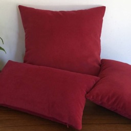 Red Velvet Suede Decorative Throw Pillow Cover/Case Cushion 12x18 - thumbnail 3