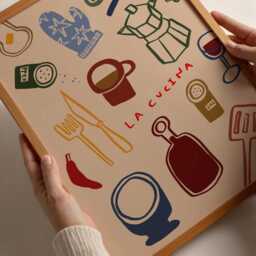 La Cucina Print, Kitchen Colourful Art, Italian Wall Prints, Eclectic Quirky Unframed - thumbnail 3