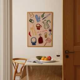 La Cucina Print, Kitchen Colourful Art, Italian Wall Prints, Eclectic Quirky Unframed - thumbnail 2