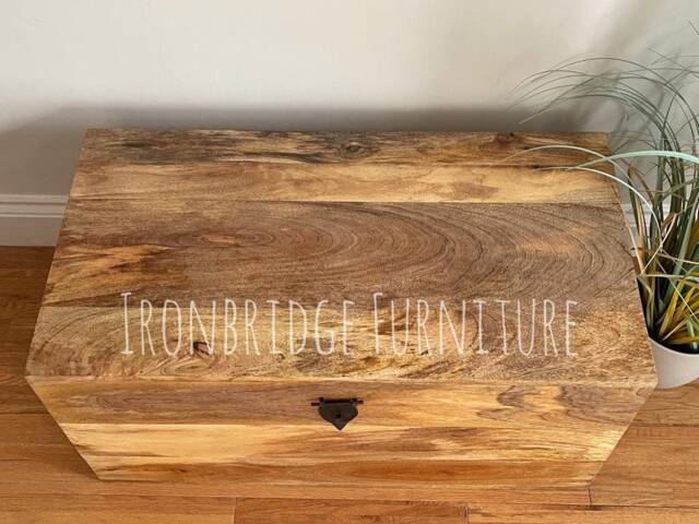 Large Mango Wood Trunk - 85cm Wide. Ideal For Storage Or Coffee Table - image 1
