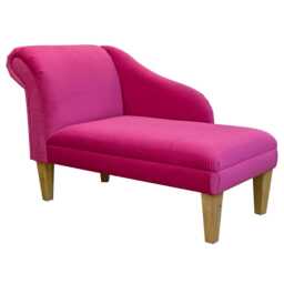 Easyclean Fuchsia Velvet Chaise Longue - Aquavelvet Pink Accent Sofa Chair Handmade in Britain - thumbnail 2
