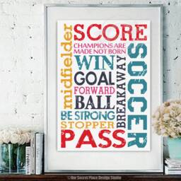 Print Soccer Wall Decor Art Sports For Boys Room Decor Boys Print Sign - thumbnail 3