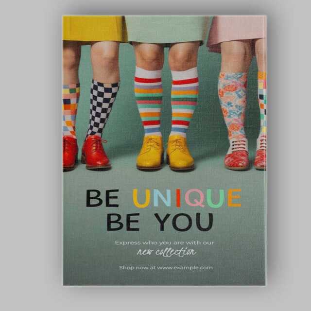 Colourful Patterned Socks Fashion Typography Poster Canvas Wall Art Print Decor Picture Ready To Hang - image 1