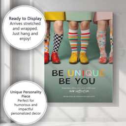 Colourful Patterned Socks Fashion Typography Poster Canvas Wall Art Print Decor Picture Ready To Hang - thumbnail 3