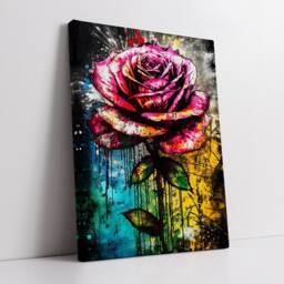 Rose Flower Graffiti Luxury Abstract Oil Painting Wall Art Framed Canvas Poster Print Home Kitchen Office Bedroom Decor Gift Idea - thumbnail 2
