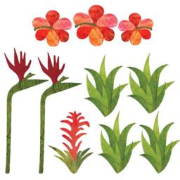 Jungle Flowers & Foliage Wall Sticker Decal Pack For Kids - Sku188-17 - thumbnail 1