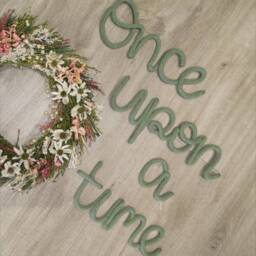 Once Upon A Time Knitted Words Nursery Wall Reading Sign Wool Wire Personalised Decor Flatlay Prop - thumbnail 3