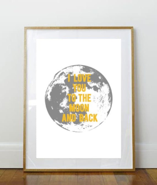I Love You To The Moon & Back Print // Art Quote Nursery Home Decor Kid's Bedroom