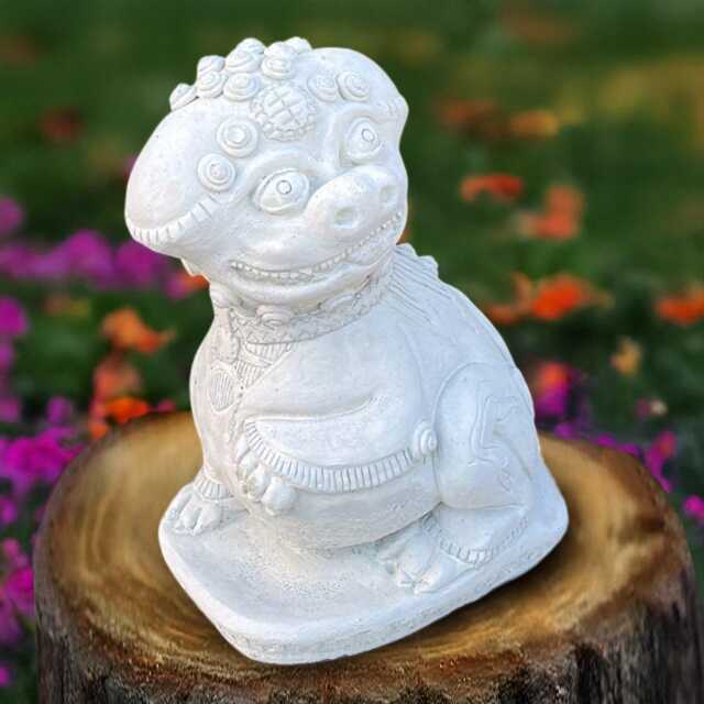 Stone Foo Dog Statue Concrete Guardian Lion Sculpture Chinese Temple Decoration Feng Shui Protector Ornament Cement Figurine Gift - image 1