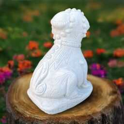 Stone Foo Dog Statue Concrete Guardian Lion Sculpture Chinese Temple Decoration Feng Shui Protector Ornament Cement Figurine Gift - thumbnail 4