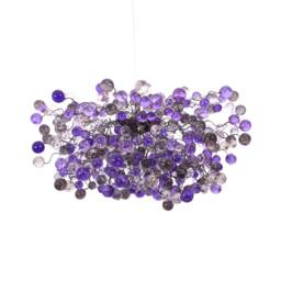 Hanging Chandeliers With Purple, Gray & Clear Bubbles Lighting For Dining Room