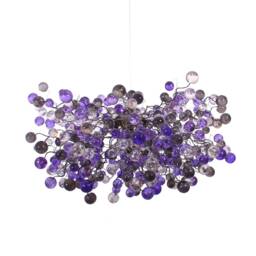 Hanging Chandeliers With Purple, Gray & Clear Bubbles Lighting For Dining Room - thumbnail 2