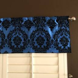 Flocked Floral Damask Window Valance Curtain Top/Treatment Kitchen Bedroom Classroom Diner Rv Home D??cor - thumbnail 2
