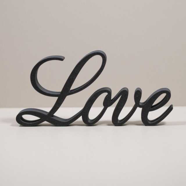 Love Ornament - Freestanding Word Home Decor Cursive Style Small Shelf Display - image 1