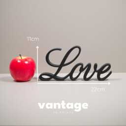 Love Ornament - Freestanding Word Home Decor Cursive Style Small Shelf Display - thumbnail 3