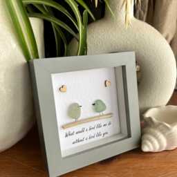 Best Friends Birds Personalised Sea Glass Art, What Would I Do Without You, Friendship Present, Funny Friend Gift, Gift For A Quirky - thumbnail 2
