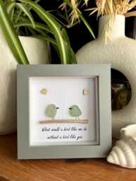 Best Friends Birds Personalised Sea Glass Art, What Would I Do Without You, Friendship Present, Funny Friend Gift, Gift For A Quirky - thumbnail 1