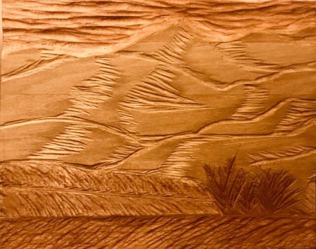 Yuma Dunes Relief Wood Carving
