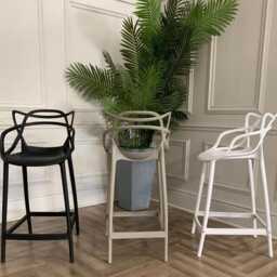 77cm White Breakfast Bar Stool Masters Style Kitchen Chair Restaurant Pub Outdoor Dining Cafe Plastic - thumbnail 4