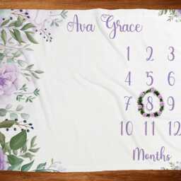 Baby Monthly Milestone Blanket Girl Boy Soft Fleece First Year 12 Months Growth Chart Newborn Photography Background Nursery Decor - thumbnail 4