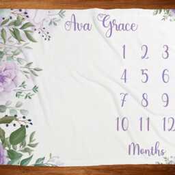 Baby Monthly Milestone Blanket Girl Boy Soft Fleece First Year 12 Months Growth Chart Newborn Photography Background Nursery Decor - thumbnail 3